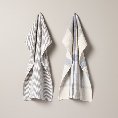 2ct Ticking Stripe Kitchen Towel Set Dark Gray/cream - Hearth & Hand™ With  Magnolia : Target