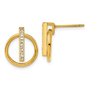 Chisel Stainless Steel Polished Yellow IP-plated Preciosa Crystal Dangle Earrings - 1 of 4