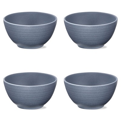 TAG 22 oz. 6 in. Light Blue Brooklyn Melamine Plastic Dinnerware Bowl Dishwasher Safe Indoor Outdoor Round Blue Set 4