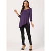 Allegra K Women's 3/4 Sleeve Round Neck Button Decor Casual Stretchy Tunic Tops - 3 of 4