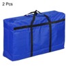 Unique Bargains Capacity Foldable Heavy Moving Tote Bags with Zippers for Bedding Clothes 2 Pcs Blue - 3 of 4