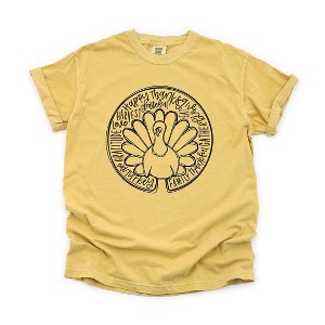 Simply Sage Market Women's Turkey Circle Short Sleeve Garment Dyed Tee - 1 of 4