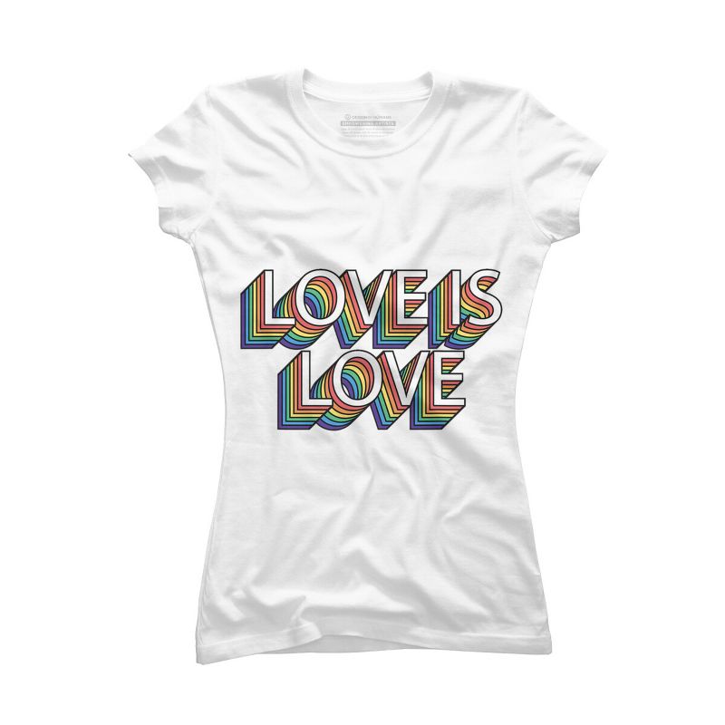 Adult Design By Humans Retro Love Is Love Pride By DudleyjazT-Shirt, 1 of 3