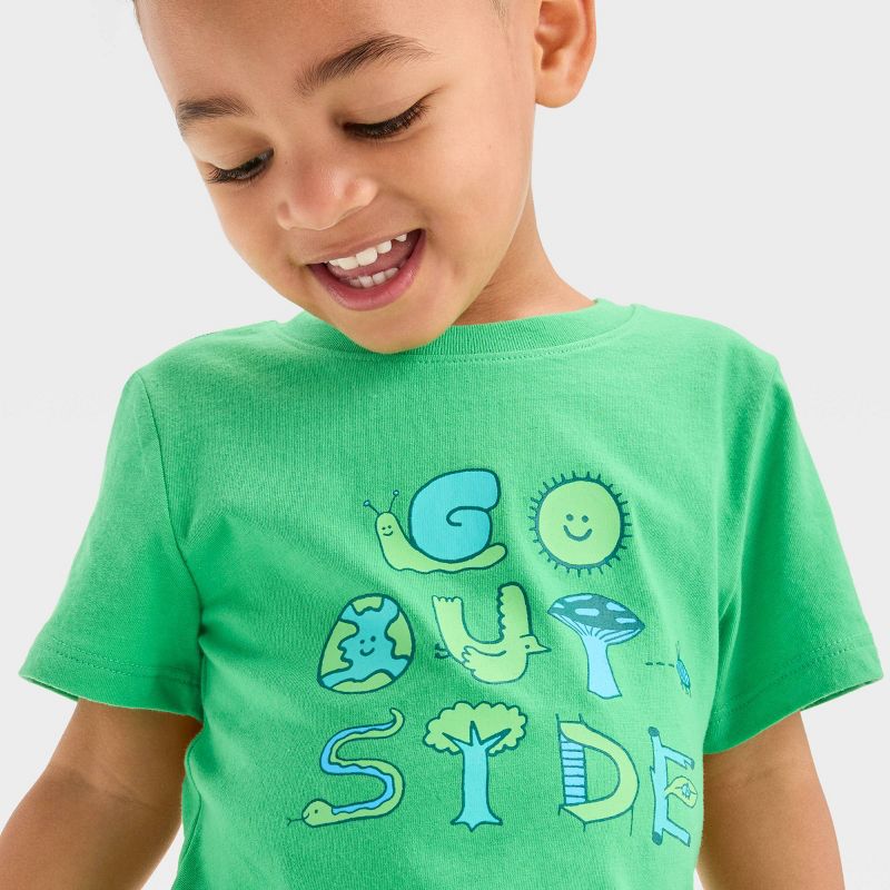 Toddler Boys&#39; Go Outside Short Sleeve Graphic T-Shirt - Cat &#38; Jack&#8482; Jade Green, 3 of 7