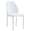 AZL1 Life Concept Accent Chairs Set of 4 PU Comfort Dining Chairs Dining Chair with Extended Backrest, Silver Metal Legs, White, 25"*17.7"*38" - 2 of 4