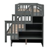NicBex Twin over Full Bunk Bed Convertible Wood Bed Frame with Trundle, Storage Stairs and Full Length Guardrail, No Box Spring Required - 3 of 4