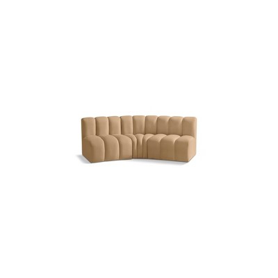 Meridian Furniture,Arc Camel Velvet Modular Sofa