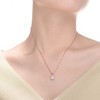Classy round pendant necklace with clear cubic zirconia, featuring a sleek elegant design for a timeless look - 2 of 3