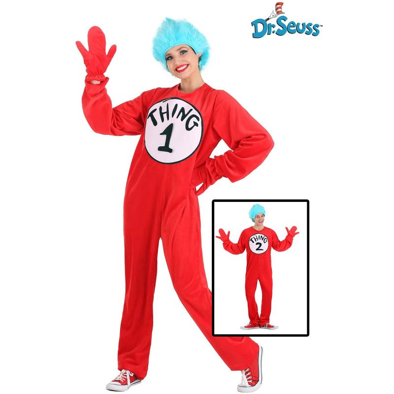 HalloweenCostumes.com Dr. Seuss Thing 1 & Thing 2 Deluxe Costume Adult., 5 of 7