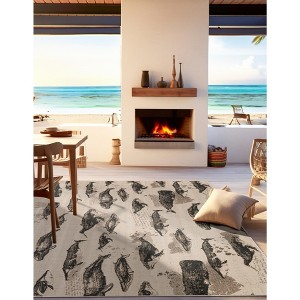 Unique Loom Outdoor Coastal Collection Area Rug - Whalewatch - 1 of 4