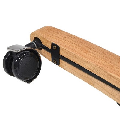 Dumont Cream Beige Leather and Natural Wood High Back Executive Office Chair