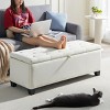 48'' Storage Ottoman Bench with Upholstered Seat and Hidden Compartment for Entryway or Bedroom,Modern Gray Storage Bench-LAOTIES - 2 of 4