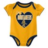NCAA West Virginia Mountaineers Infant Girls' 3pk Bodysuit - 3 of 4