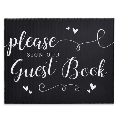 Juvale 3-Pack Please Sign Our Guest Book Wedding Party Table Decoration Sign, 8.5 X 11 inches