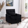 Dsvimoy Accent Chair Convertible Sleeper Chair with Adjustable Pillow for Dorm and Apartment, Black, 46.46"*26.97"*12.6" - 2 of 4