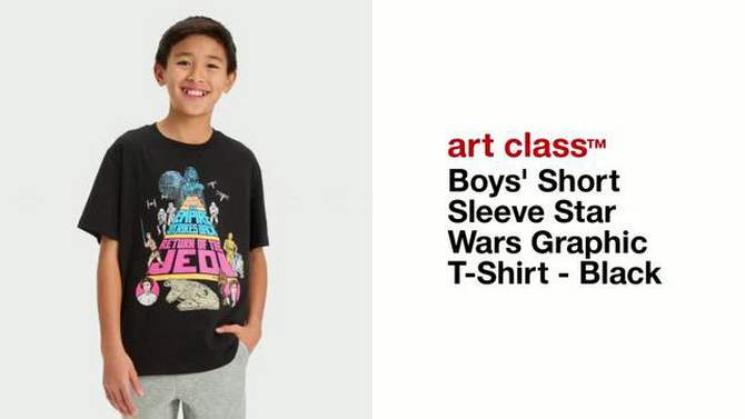 Boys' Short Sleeve Star Wars Graphic T-Shirt - art class™ Black, 2 of 5, play video
