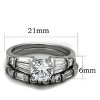 Slickblue Women's Stainless Steel Ring, Clear CZ Round Stone, Polished Finish, No Plating, Sizes 5-10 - 2 of 4