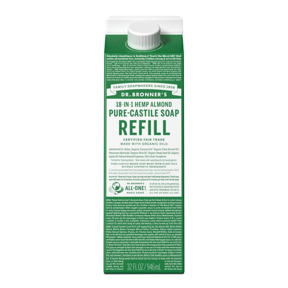 Dr. Bronner's Pure-Castile Soap Refill Carton - Almond - 32oz