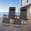 Summit Adventure Set of 2 Zero Gravity Lounge Chairs - 25" Wide Recliners with Cup Holders for Pool/Patio (Black) - 4 of 4