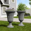 NAYSAYE Planter Trophy Flower Pot Set of 2 Stylish Resilient HDPE Material for Modern Indoor Outdoor Garden Spaces, 15.75"*15.75"*23.62" - 2 of 4