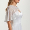 Anna-Kaci Women's Floral Capelet with Scalloped Edges Sheer Draped Overlay and Clasp Detail for Light Coverage 8.5x13in - One Size Fits Most, White - 3 of 4