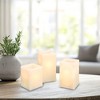 LumaBase Battery-Operated Multifunction Wax LED Candles, Square - Set of 3 - 2 of 4
