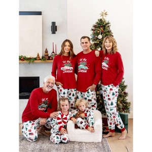 PATPAT Family Christmas Pjs Matching Sets Holiday Jammies Sleepwear Christmas Pajamas for Family Xmas Outfits with Socks - 1 of 4
