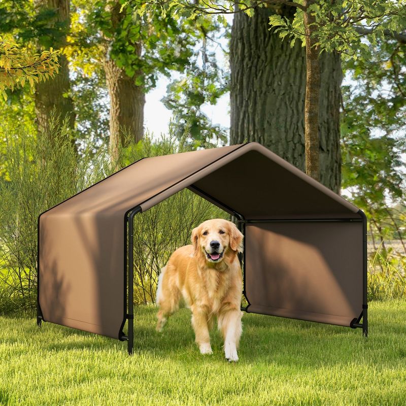 PawHut Dog Tent, Portable Dog Shelter Water Resistant Dog Beach Tent for Shade Protection, for Outdoor, Garden, Patio, Backyard, Brown, 3 of 7