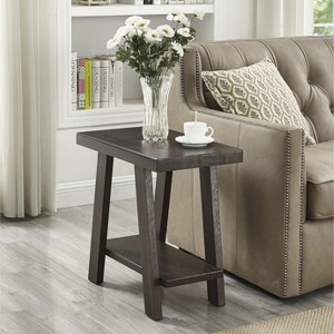 VYNXARIA Contemporary Wood Shelf Side Table in Weathered Espresso - 1 of 4