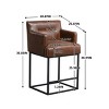 Bar Stools Set Of 2 Extra Tall Modern 36"Bar Stool,Square Bar Stool With Metal Frame Armrest Counter Stool With Backrest-Cuddlewood - 4 of 4