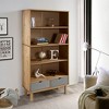 vidaXL Bookcase Brown and Gray Solid Pine Wood, Engineered Wood Medium - 2 of 4
