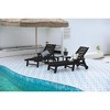Vynxaria Outdoor Chaise Lounge with HDPE Material, 5 Level Backrest, Cup Holders and Wheels Weather Resistant - 2 of 4