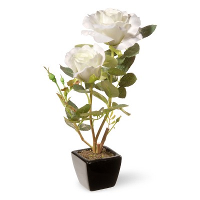 12.5" White Rose Flower - National Tree Company