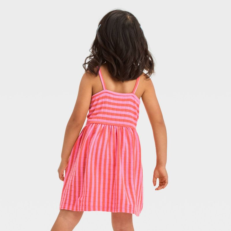 Toddler Girls' Striped Dress - Cat & Jack™ Coral Pink, 3 of 5