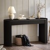58" Modern Wood Console Table,Vertical Line Design,Storage Table with 2 Drawers and Curved Legs for Entryway or Living Room-Coolbibila - 3 of 4