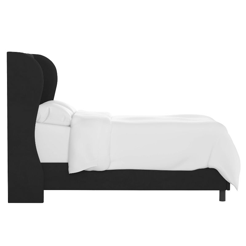 Skyline Furniture Tufted Velvet Upholstered Wingback Bed, 4 of 11
