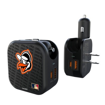 MLB Cooperstown East Teams Text Backdrop 18-Watt 2 in 1 USB A/C Charger