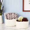 Farmlyn Creek 2-Pack Round Cotton Woven Baskets for Storage, White Home Organizers (2 Sizes) - 2 of 4