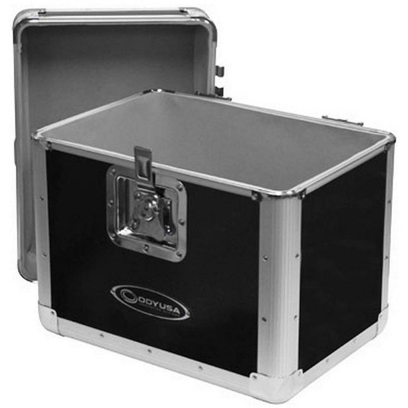 Odyssey KROM Series Record Utility Case for 70 Individual 12" Vinyl Records and LPs with Foam-Lined Interior, Secure Lock, and Handle, Silver, 5 of 7