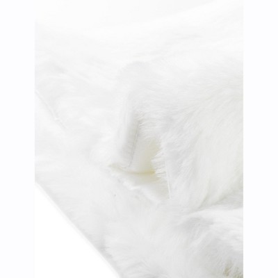 INSPIRE CHIC Women's Evening Bow Tie Front Turndown Collar Faux Fur Fluffy Cropped Coat Small White — фото 4
