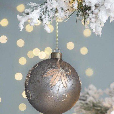 NAYSAYE Party Decoration and Accessories Glass Christmas Ball Ornament Set for Holiday Celebration, Silver, 3.9"*3.9"*0.13"