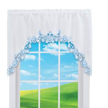 Collections Etc Rose Border Cut-out Curtains