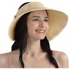 SUN CUBE Womens Sun Visor Hat, Beach Straw Roll Up Ponytail Hat, Wide Brim Sun Hat for Summer UV Protection Foldable - 2 of 4