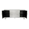 Okak 4-Door Buffet Cabinet with Arc Handles, Wood Storage Sideboard Adjustable Shelves for Dining & Living Room - 3 of 4