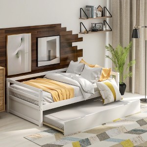 Gulches Daybed with Trundle Frame Set, Twin Size, White - 1 of 4