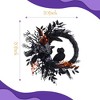 20 Inch Halloween Owl Wreath, Halloween Garland with Natural Vines and Black Artificial Roses - 2 of 4