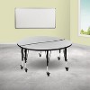 Flash Furniture 2 Piece Mobile 47.5" Circle Wave Flexible Grey Thermal Laminate Kids Adjustable Activity Table Set - 2 of 4