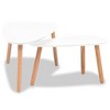 vidaXL Coffee Table Set of 2 White Solid pinewood, MDF Medium Durable - 4 of 4