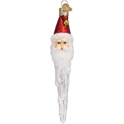 Old World Christmas Glass Blown Ornament, Jingle Bell Santa Icicle