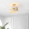 Desert 3 Light 13" Semi Flush - FLU4110 - Bleached Natural/Brass - Safavieh - 4 of 4